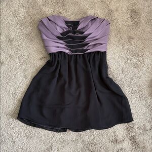 BCBGeneration Strapless Dress in Lavender and Black